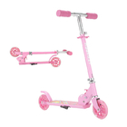 Pink Blue Handle 100KGS PU Girls Kick Scooters 110lbs Girls 2 Wheel Scooter