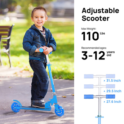 Folding Anti Rocking Wheels Aluminum Alloy Scooter For Children